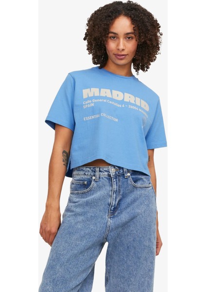 Jxjoda Kadin Mavi T-Shirt 12244372-SILVERLAKEBLUE