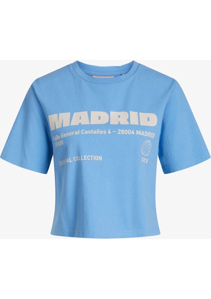 Jxjoda Kadin Mavi T-Shirt 12244372-SILVERLAKEBLUE