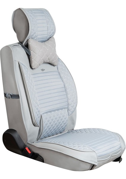 Dodge Caliber Lüx Deri Oto Koltuk Kılıfı 5'li Set Tam Takım Urban Açık Gri