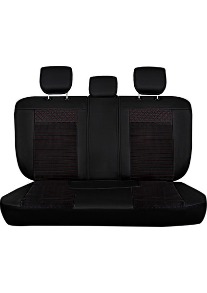 Fiat Egea Cross Lüx Deri Oto Koltuk Kılıfı 5'li Set Tam Takım Urban Siyah Kırmızı fiyatları