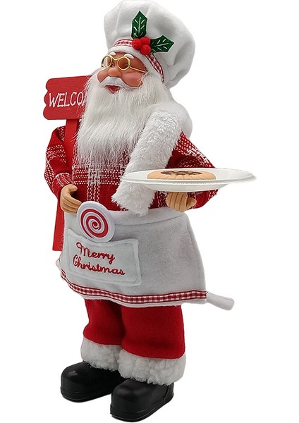 Standing Chef Santa Claus Christmas Restaurant Decoration Christmas Party Scene Decoration Dekorasyon Dekorasyon Dekorasyon (Yurt Dışından) fırsatları