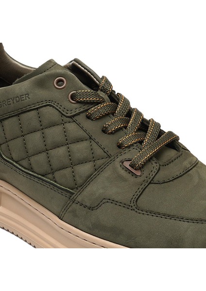 17002 Hakiki Deri Erkek Sneaker Ayakkabı Haki fiyatları