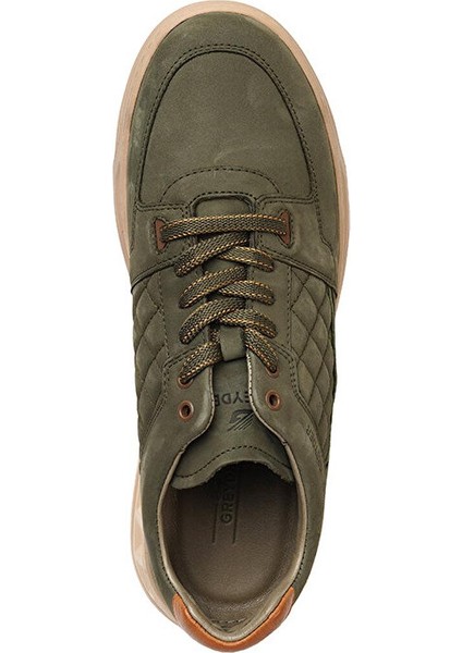 17002 Hakiki Deri Erkek Sneaker Ayakkabı Haki fırsatları