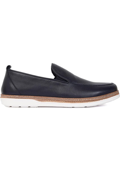 62624 Erkek Lacivert Hakiki Deri Günlük Ayakkabı