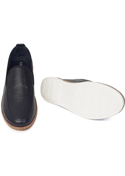 62624 Erkek Lacivert Hakiki Deri Günlük Ayakkabı fırsatları