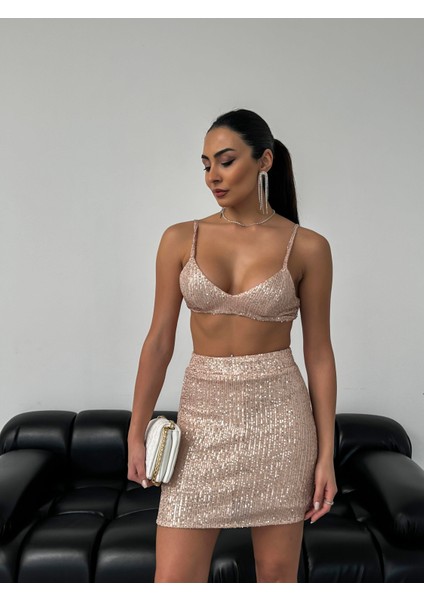 Kadın Ayarlanabilir Askı Pul Payet Işleme Pudra Büstiyer fırsatları