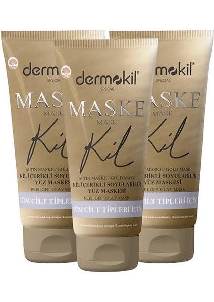 Soyulabilir Gold Yüz Kil Maskesi Tüm Cilt Tipleri Için 75 Ml X 3 Adet