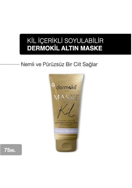 Soyulabilir Gold Yüz Kil Maskesi Tüm Cilt Tipleri Için 75 Ml X 3 Adet