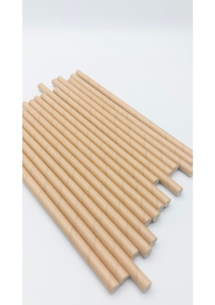 500 ADET(5X100) Kağıt Sargısız Kraft Kağıt Pipet 6X197MM. %100 doğal ve çevre dostu