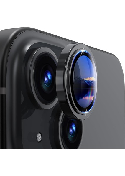 Apple iPhone 15 Uyumlu Safir Kamera Lens Koruyucu Orijinal Kenarı Çıkıntılı Model Uygulama Aparatlı