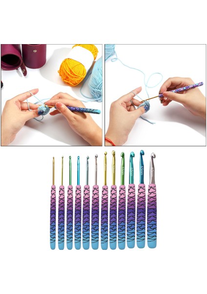 Çok Renkli Alüminyum Tığ Işi, Art Alüminyum Örgü Seti, Dikiş Markörü 2.25-8.0mm Denizkızı (Yurt Dışından) modelleri