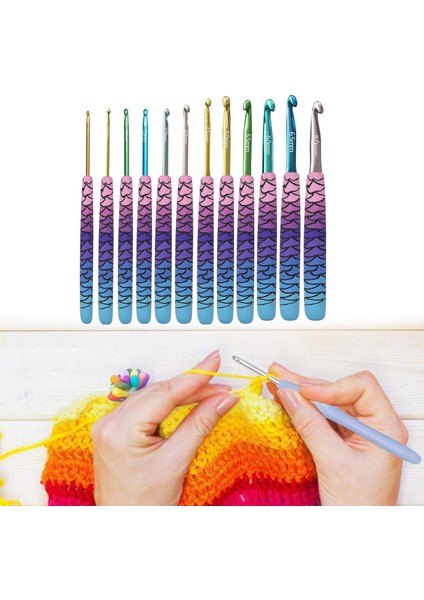 Çok Renkli Alüminyum Tığ Işi, Art Alüminyum Örgü Seti, Dikiş Markörü 2.25-8.0mm Denizkızı (Yurt Dışından) fırsatları