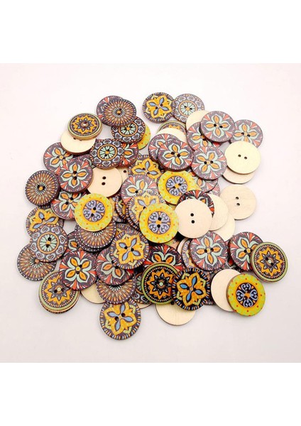 100 Kar Vintage Ahşap Düğ Toplu Çiçek Düğ Sarı 20MM (Yurt Dışından) fırsatları