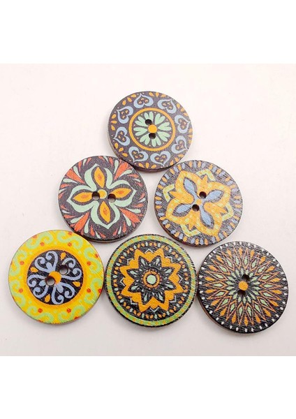 100 Kar Vintage Ahşap Düğ Toplu Çiçek Düğ Sarı 20MM (Yurt Dışından) indirimleri