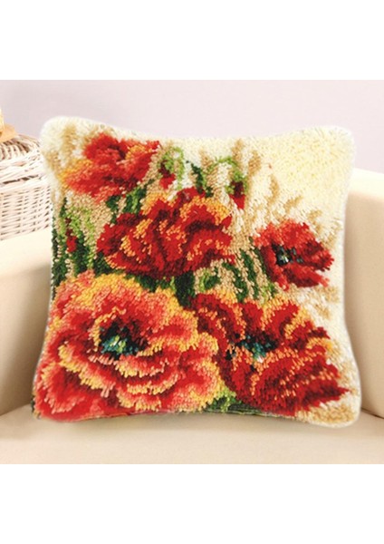 Çocuklar/şkinler Için Dıy Mandal Halı Yapımı El Sanatları 17 Inç * 17 Inç Çiçekler - Çiçek 2 (Yurt Dışından) fiyatları