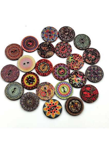 100 Kar Vintage Ahşap Düğ Toplu Çiçek Düğ 20MM (Yurt Dışından) fırsatları