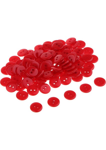100 1 cm Reçine Ş Düğmeleri Scrapbooking Süsleme Kırmızı (Yurt Dışından) fırsatları