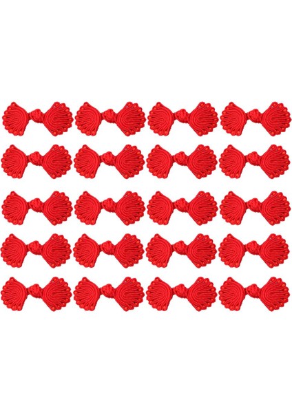 20 Pairs El Yapımı Gelenek Çin Knot Kapakları Boncuklu Elbise Kostüm Kırmızı (Yurt Dışından) fiyatları