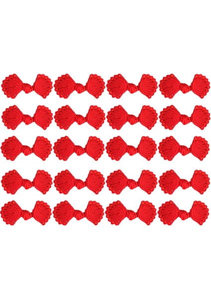 20 Pairs El Yapımı Gelenek Çin Knot Kapakları Boncuklu Elbise Kostüm Kırmızı (Yurt Dışından) modelleri