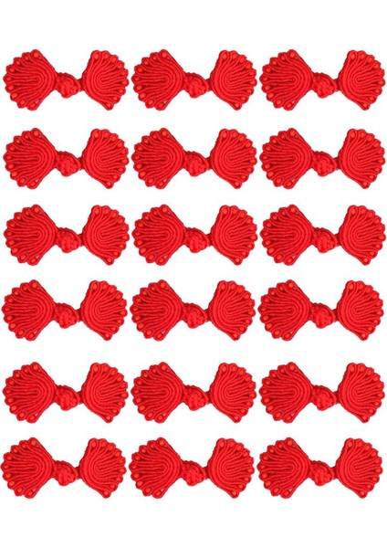 20 Pairs El Yapımı Gelenek Çin Knot Kapakları Boncuklu Elbise Kostüm Kırmızı (Yurt Dışından) indirimleri