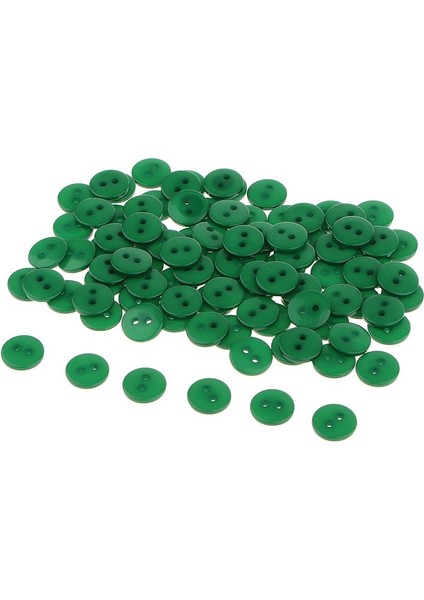 100PCS Reçine Düğmeler 2 Delik Yuvarlak Zanaat Düğmeleri Bağlantı Elemanları Yeşil (Yurt Dışından)