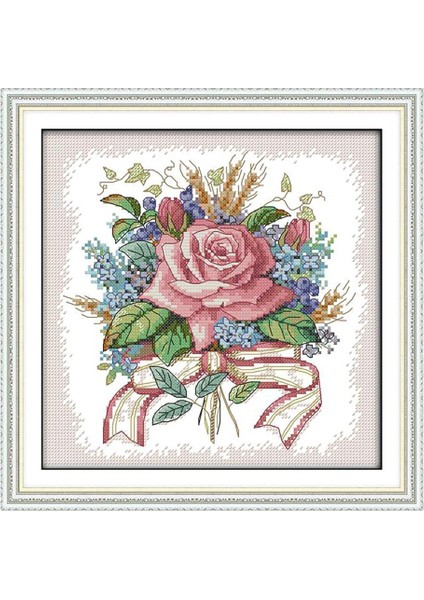 Çiçek Ş Damgalı Baş Şkinler Için Ön Ş Başlangıç Desenleri, Nakış Iğne Noktası, 27 x 27CM 14CT (Yurt Dışından)