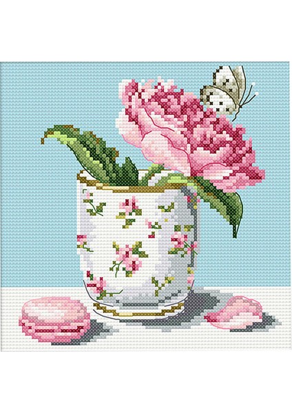 Genç Kı Için Çiçekler Damgalı Ş Nakış Dıy Ş 21X21 cm 14CT (Yurt Dışından)