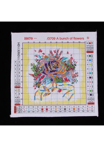 Çiçek Ş Damgalı Baş Şkinler Için Ön Ş Başlangıç Desenleri, Nakış Iğne Noktası, 27 x 27CM 14CT (Yurt Dışından)