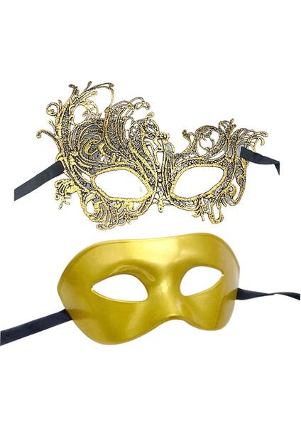 Kayışlı Kadın Için 2 Maskeli Mardi Gold (Yurt Dışından)