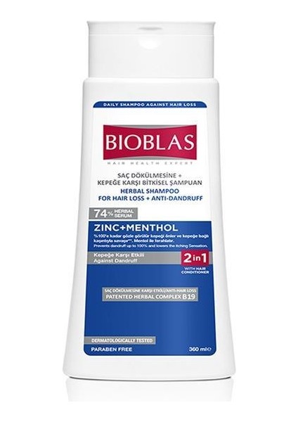 Bioblas zinc Mentol Saç Dökülmesine Ve Kepeğe Karşı Etkili Şampuan 360 Ml X 3 Adet modelleri