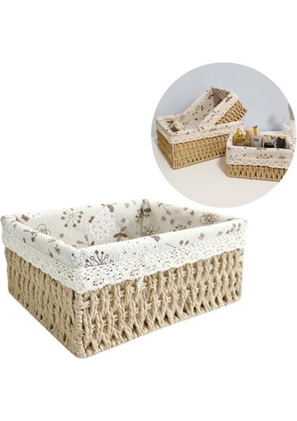 El Yapımı Rattan Depolama Sepeti Oyuncaklar Aperatifler Kutuları Dekoratif Sepetler A (Yurt Dışından) fırsatları