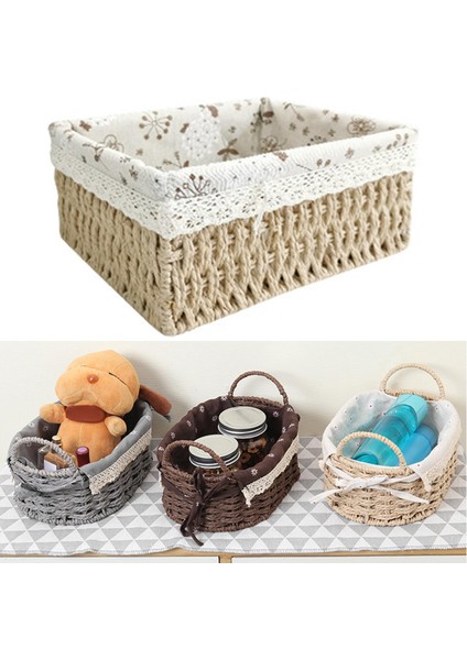 El Yapımı Rattan Depolama Sepeti Oyuncaklar Aperatifler Kutuları Dekoratif Sepetler A (Yurt Dışından) indirimleri