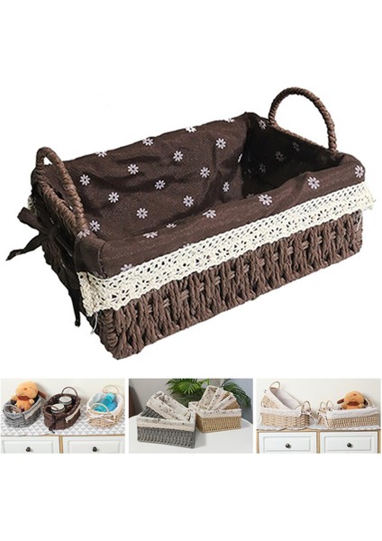 Çok Amaçlı Rattan Depolama Sepeti Dekoratif Sepetler B (Yurt Dışından)
