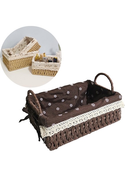 Çok Amaçlı Rattan Depolama Sepeti Dekoratif Sepetler B (Yurt Dışından)
