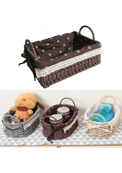 Çok Amaçlı Rattan Depolama Sepeti Dekoratif Sepetler B (Yurt Dışından)