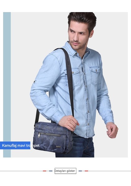 Yatay Naylon Oxford Kumaş Omuz Erkek Çapraz Erkek Tuval Sırt Büyük Boy Çanta (Yurt Dışından)