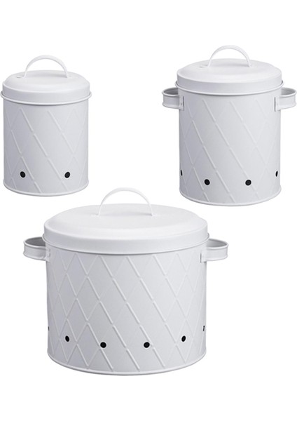 Restoran Depo Sayacı Beyaz Için Kapaklı 3 Parça Patates Soğan Sarımsak Seti (Yurt Dışından) fiyatları
