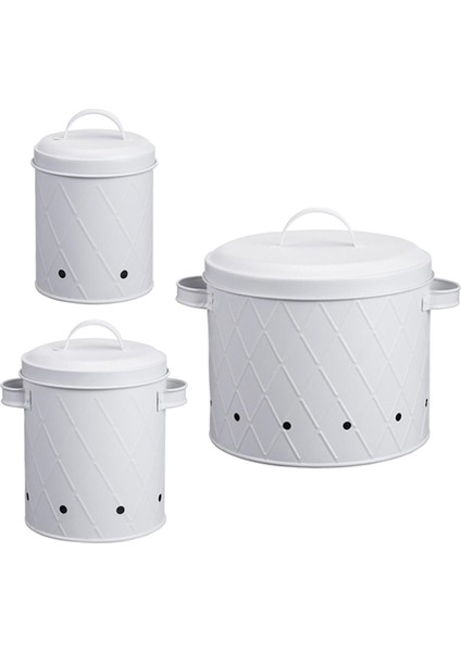 Restoran Depo Sayacı Beyaz Için Kapaklı 3 Parça Patates Soğan Sarımsak Seti (Yurt Dışından) fırsatları