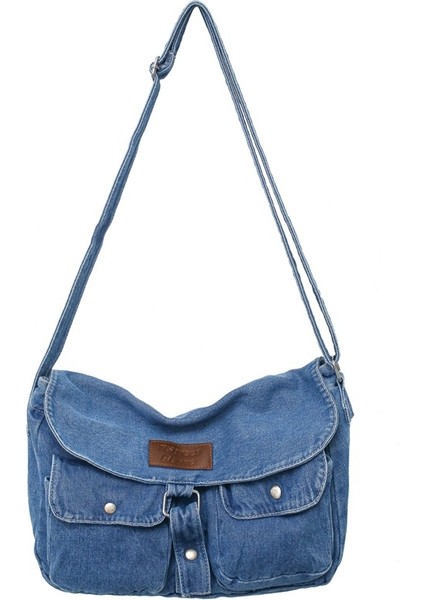 Ilkbahar Yaz Orijinal Küçük Taze Çapraz Omuz Denim Büyük Kapasiteli Omuz Çantasısı (Yurt Dışından)