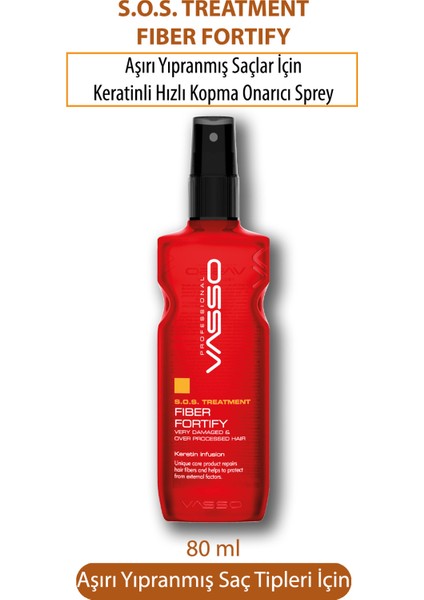 Acil Kurtarma Fiber Keratin Bakım Hızlı Kopma Onarıcı Sprey Fiber Fortify 80 ml