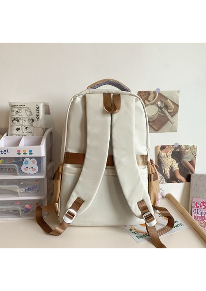 Kız Öğrenci Sırt Büyük Kapasiteli Ins Rüzgar Ortaokul Öğrencileri Düz Renk Sırt Çantası (Yurt Dışından) fiyatları