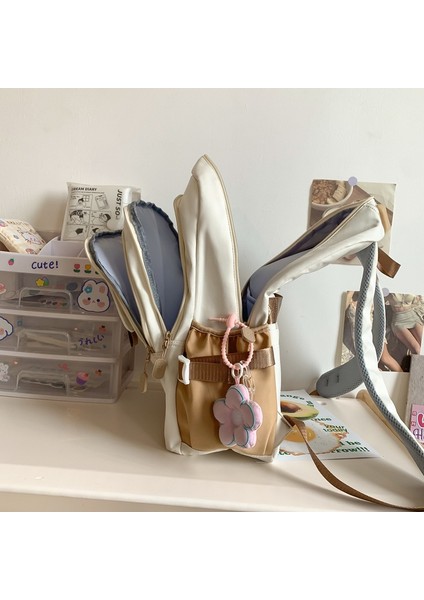 Kız Öğrenci Sırt Büyük Kapasiteli Ins Rüzgar Ortaokul Öğrencileri Düz Renk Sırt Çantası (Yurt Dışından) fırsatları