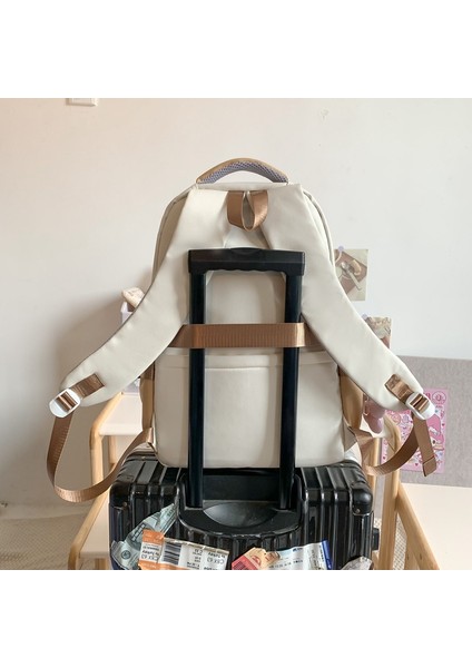 Kız Öğrenci Sırt Büyük Kapasiteli Ins Rüzgar Ortaokul Öğrencileri Düz Renk Sırt Çantası (Yurt Dışından) indirimleri