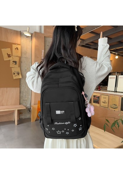 Kız Öğrenci Sırt Büyük Kapasiteli Ins Rüzgar Ortaokul Öğrencileri Düz Renk Sırt Çantası (Yurt Dışından) fiyatları