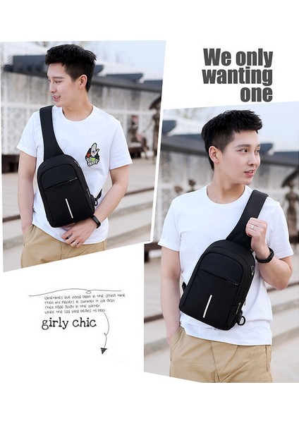 Çok Fonksiyonlu Göğüs Su Geçirmez Oxford Kumaş Omuz Crossbody Çanta (Yurt Dışından)