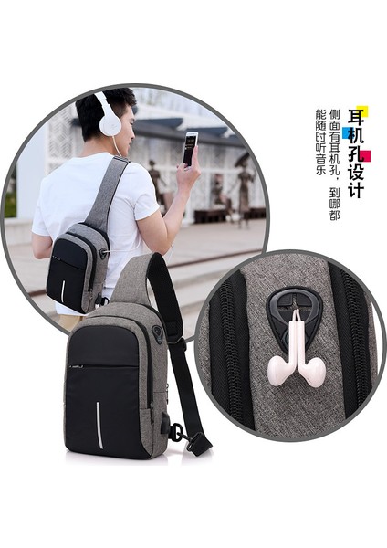 Çok Fonksiyonlu Göğüs Su Geçirmez Oxford Kumaş Omuz Crossbody Çanta (Yurt Dışından)