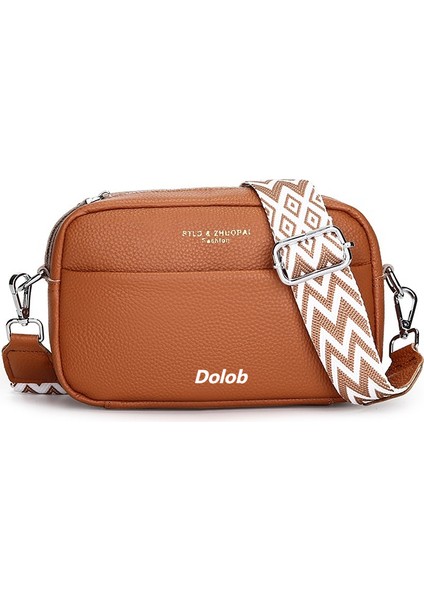 Deri Kadın 2024 Tek Omuz Crossbody Ilk Katman Inek Derisi Küçük Kare Çanta (Yurt Dışından)