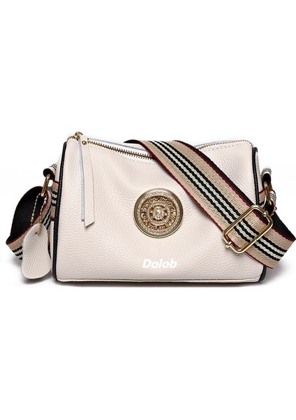 Deri Kadın 2024 Stil Geniş Omuz Askısı Tek Omuz Crossbody Ilk Katman Dana Derisi Çanta (Yurt Dışından)