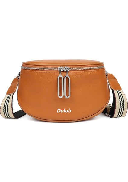 Eyer Kadın 2024 Deri Crossbody Çift Fermuarlı Ilk Katman Inek Derisi Küçük Omuzdan Askılı Çanta (Yurt Dışından)