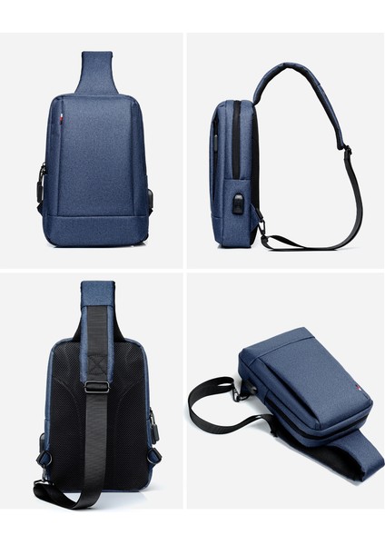 Erkek Göğüs Iş Crossbody Büyük Kapasiteli Oxford Kumaş Göğüs Çanta (Yurt Dışından)